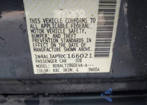 2013 Nissan Altima 2.5 Sv from USA, damaged, VIN 1N4AL3AP9DC166021